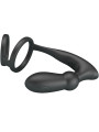 PRETTY LOVE - EMONI ANILLO PENE + PLUG ANAL 12 VIBRACIONES NEGRO