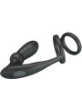 PRETTY LOVE - EMONI ANILLO PENE + PLUG ANAL 12 VIBRACIONES NEGRO