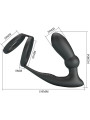 PRETTY LOVE - EMONI ANILLO PENE + PLUG ANAL 12 VIBRACIONES NEGRO