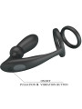 PRETTY LOVE - EMONI ANILLO PENE + PLUG ANAL 12 VIBRACIONES NEGRO