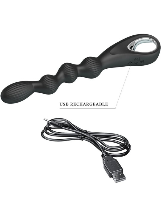 PRETTY LOVE - FEDERER VIBRADOR ANAL 12 VIBRACIONES NEGRO