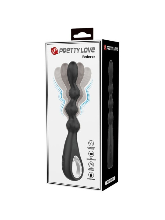 PRETTY LOVE - FEDERER VIBRADOR ANAL 12 VIBRACIONES NEGRO