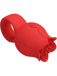 PRETTY LOVE - JAE VIBRADOR DE DEDO FORMA DE ROSA 10 VIBRACIONES ROJO