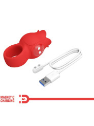 PRETTY LOVE - JAE VIBRADOR DE DEDO FORMA DE ROSA 10 VIBRACIONES ROJO