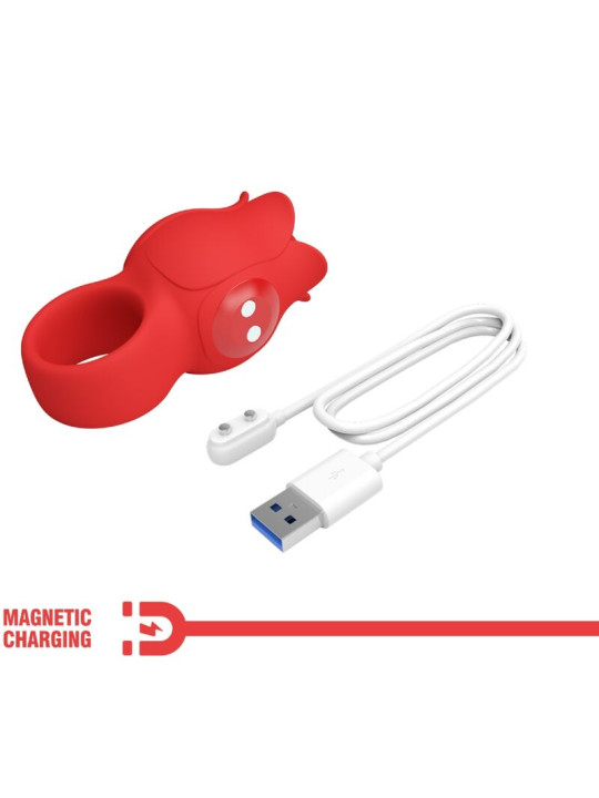 PRETTY LOVE - JAE VIBRADOR DE DEDO FORMA DE ROSA 10 VIBRACIONES ROJO