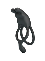 PRETTY LOVE - SETH DOBLE ANILLO VIBRADOR RABBIT 7 VIBRACIONES NEGRO
