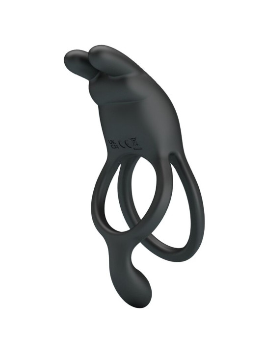 PRETTY LOVE - SETH DOBLE ANILLO VIBRADOR RABBIT 7 VIBRACIONES NEGRO