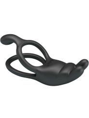 PRETTY LOVE - SETH DOBLE ANILLO VIBRADOR RABBIT 7 VIBRACIONES NEGRO