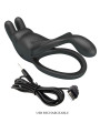 PRETTY LOVE - SETH DOBLE ANILLO VIBRADOR RABBIT 7 VIBRACIONES NEGRO