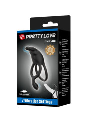 PRETTY LOVE - SETH DOBLE ANILLO VIBRADOR RABBIT 7 VIBRACIONES NEGRO