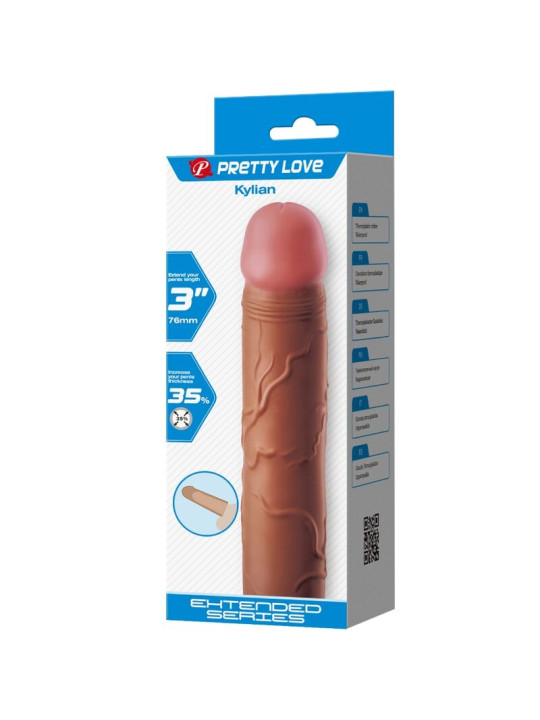 PRETTY LOVE - KYLIAN FUNDA PARA PENE CON EXTENSIÓN DE 7.6 CM MULATO