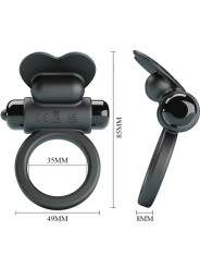 PRETTY LOVE - DEBONAIRE ANILLO VIBRADOR CONEJO 10 VIBRACIONES NEGRO