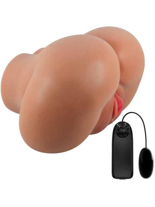 CRAZY BULL - LUNA TRASERO VIBRADOR CON VAGINA Y ANO REALÍSTICO CONTROL REMOTO