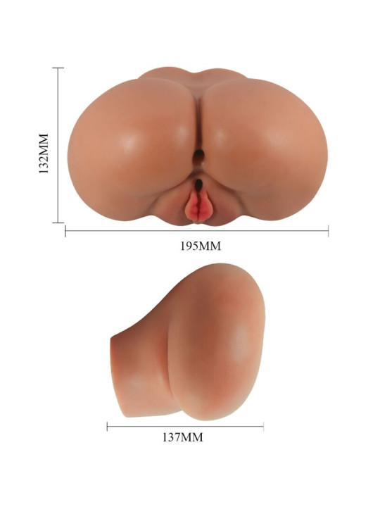 CRAZY BULL - LUNA TRASERO VIBRADOR CON VAGINA Y ANO REALÍSTICO CONTROL REMOTO