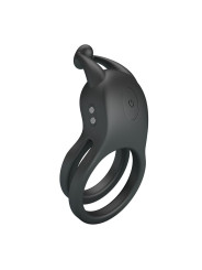 PRETTY LOVE - GOODWIN ANILLO VIBRADOR DOBLE PARA PENE RECARGABLE NEGRO