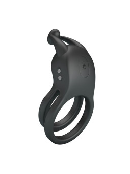 PRETTY LOVE - GOODWIN ANILLO VIBRADOR DOBLE PARA PENE RECARGABLE NEGRO