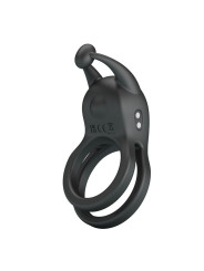 PRETTY LOVE - GOODWIN ANILLO VIBRADOR DOBLE PARA PENE RECARGABLE NEGRO