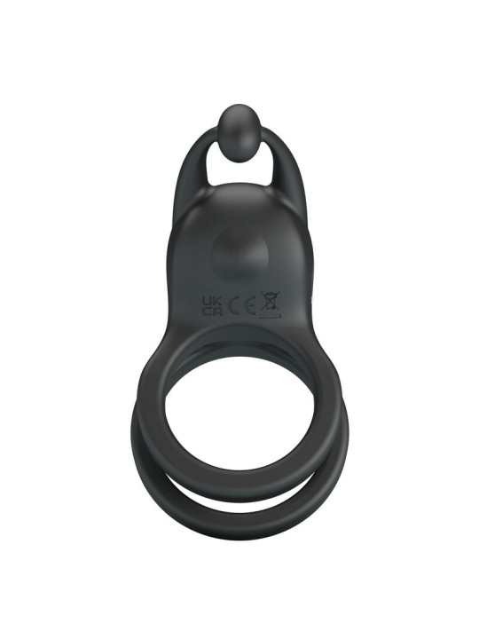PRETTY LOVE - GOODWIN ANILLO VIBRADOR DOBLE PARA PENE RECARGABLE NEGRO