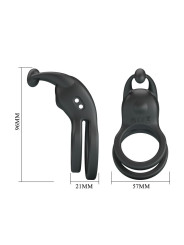 PRETTY LOVE - GOODWIN ANILLO VIBRADOR DOBLE PARA PENE RECARGABLE NEGRO