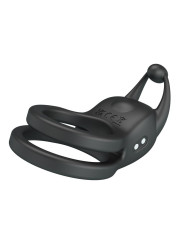 PRETTY LOVE - GOODWIN ANILLO VIBRADOR DOBLE PARA PENE RECARGABLE NEGRO