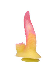 POWER MONSTERS - RIPPLIED MONSTER DILDO FANTASÍA CON VENTOSA 22,5 CM Ø 5,5 CM ROSA Y AMARILLO