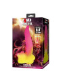 POWER MONSTERS - RIPPLIED MONSTER DILDO FANTASÍA CON VENTOSA 22,5 CM Ø 5,5 CM ROSA Y AMARILLO