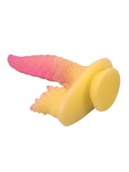 POWER MONSTERS - RIPPLIED MONSTER DILDO FANTASÍA CON VENTOSA 22,5 CM Ø 5,5 CM ROSA Y AMARILLO