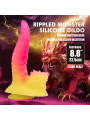 POWER MONSTERS - RIPPLIED MONSTER DILDO FANTASÍA CON VENTOSA 22,5 CM Ø 5,5 CM ROSA Y AMARILLO