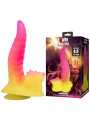 POWER MONSTERS - RIPPLIED MONSTER DILDO FANTASÍA CON VENTOSA 22,5 CM Ø 5,5 CM ROSA Y AMARILLO
