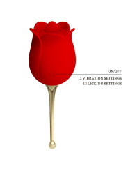 PRETTY LOVE - ROSE LOVER ROSA ESTIMULADORA DE CLÍTORIS 12 VIBRACIONES ROJO