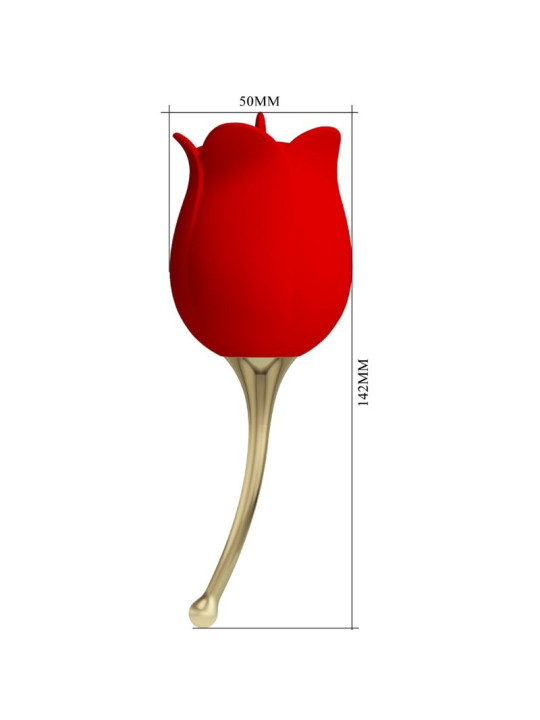 PRETTY LOVE - ROSE LOVER ROSA ESTIMULADORA DE CLÍTORIS 12 VIBRACIONES ROJO