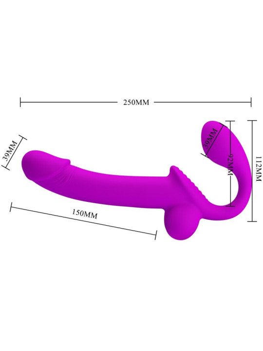 PRETTY LOVE - KELPIE ESTIMULADOR STRAP-ON DOBLE MORADO