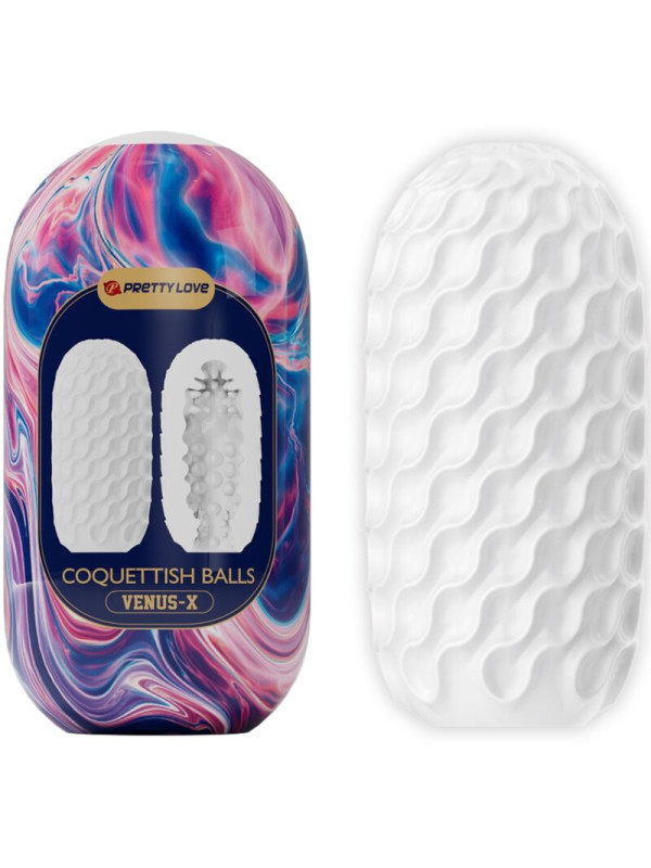 PRETTY LOVE - COQUETTISH BALLS MASTURBADOR MASCULINO SILICONA BLANCO