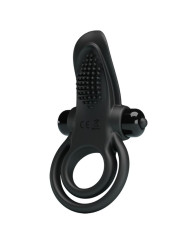 PRETTY LOVE - DOBLE ANILLO VIBRADOR + ESTIMULADOR CLÍTORIS 10 VIBRACIONES NEGRO