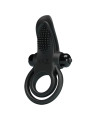 PRETTY LOVE - DOBLE ANILLO VIBRADOR + ESTIMULADOR CLÍTORIS 10 VIBRACIONES NEGRO