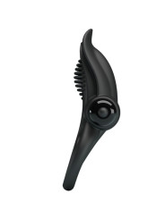 PRETTY LOVE - DOBLE ANILLO VIBRADOR + ESTIMULADOR CLÍTORIS 10 VIBRACIONES NEGRO