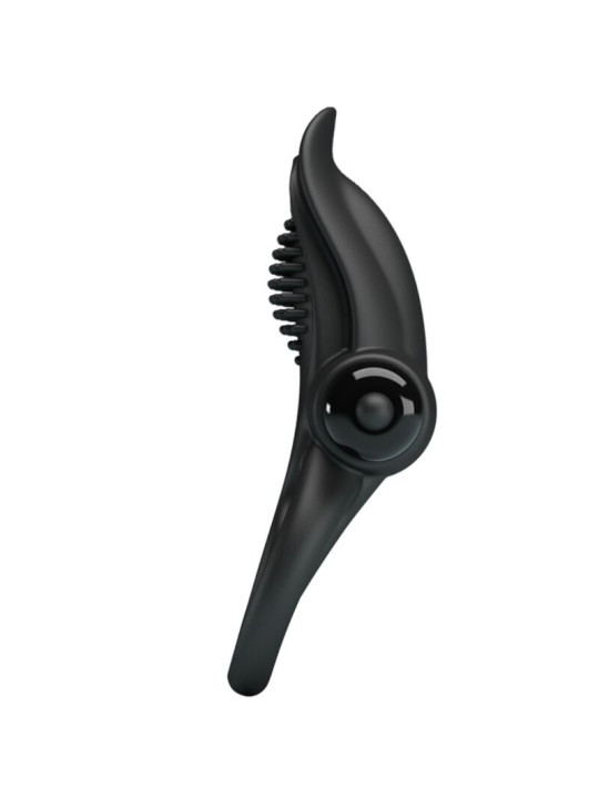 PRETTY LOVE - DOBLE ANILLO VIBRADOR + ESTIMULADOR CLÍTORIS 10 VIBRACIONES NEGRO