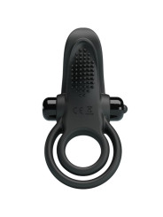 PRETTY LOVE - DOBLE ANILLO VIBRADOR + ESTIMULADOR CLÍTORIS 10 VIBRACIONES NEGRO