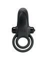 PRETTY LOVE - DOBLE ANILLO VIBRADOR + ESTIMULADOR CLÍTORIS 10 VIBRACIONES NEGRO