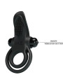 PRETTY LOVE - DOBLE ANILLO VIBRADOR + ESTIMULADOR CLÍTORIS 10 VIBRACIONES NEGRO