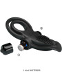 PRETTY LOVE - DOBLE ANILLO VIBRADOR + ESTIMULADOR CLÍTORIS 10 VIBRACIONES NEGRO