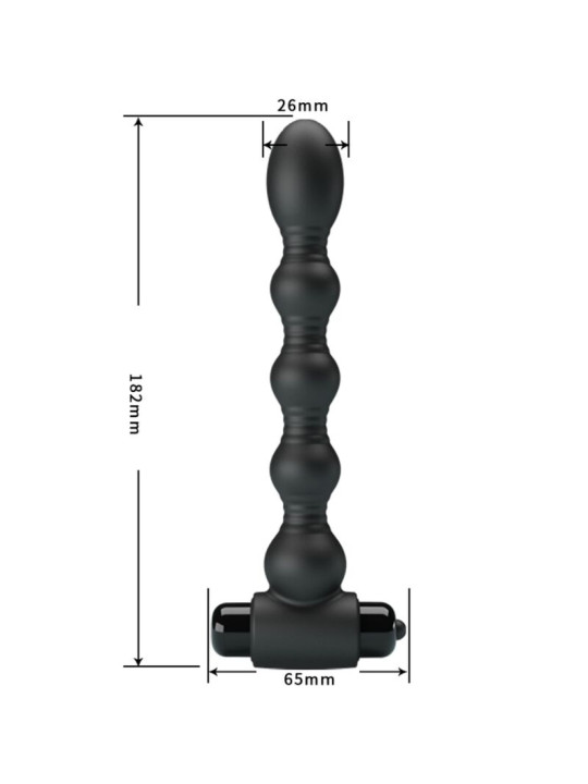 PRETTY LOVE - LYNN PLUG ANAL SILICONA 10 VIBRACIONES NEGRO