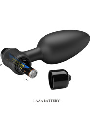 PRETTY LOVE - VIBRA BUTT PLUG 2 PLUG ANAL 10 VIBRACIONES NEGRO