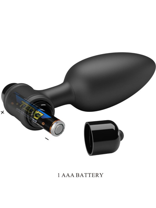 PRETTY LOVE - VIBRA BUTT PLUG 2 PLUG ANAL 10 VIBRACIONES NEGRO