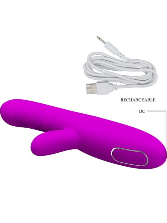 PRETTY LOVE - ANGELIQUE VIBRADOR MULTIFUNCIÓN + ESTIMULADOR DE CLÍTORIS MORADO