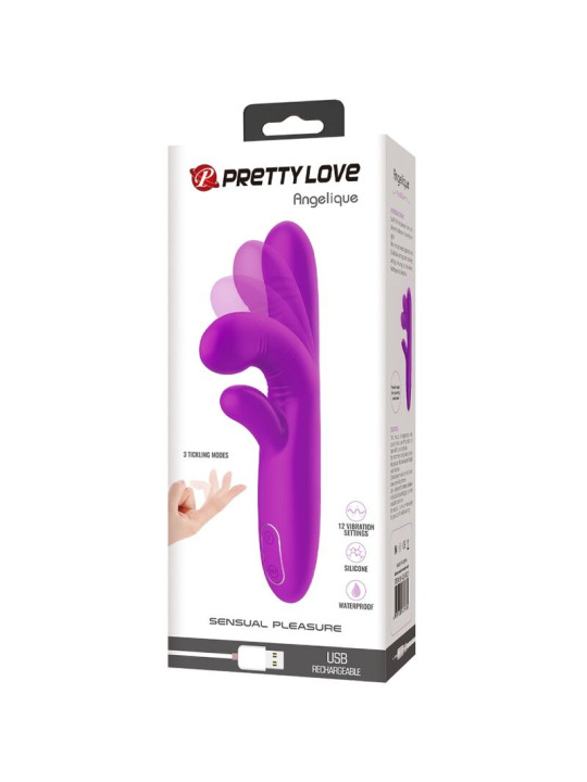 PRETTY LOVE - ANGELIQUE VIBRADOR MULTIFUNCIÓN + ESTIMULADOR DE CLÍTORIS MORADO