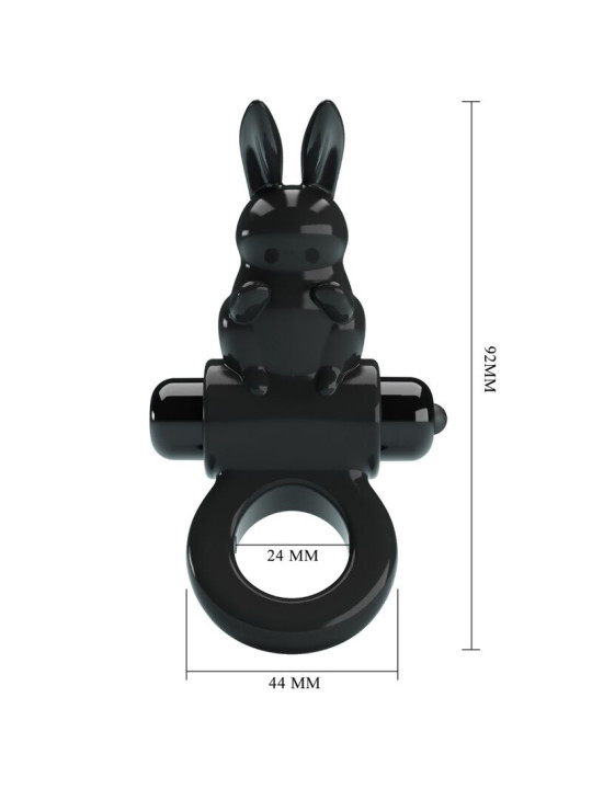 PRETTY LOVE - EXCITING RING ANILLO VIBRADOR RABBIT 10 VIBRACIONES NEGRO