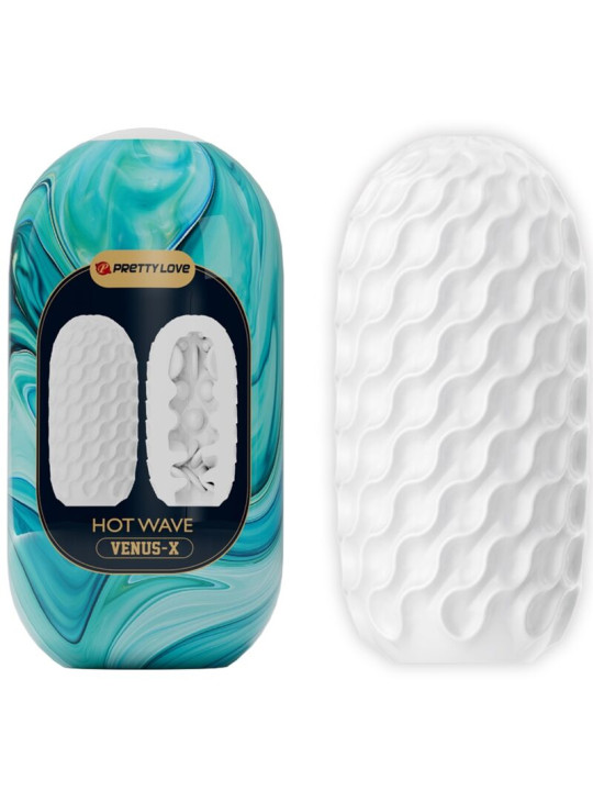 PRETTY LOVE - HOT WAVE MASTURBADOR MASCULINO SILICONA BLANCO