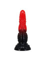 POWER MONSTERS - FIRE DRAGON DILDO FANTASÍA CON VENTOSA 24,5 CM Ø 5,8 CM ROJO Y NEGRO