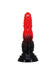 POWER MONSTERS - FIRE DRAGON DILDO FANTASÍA CON VENTOSA 24,5 CM Ø 5,8 CM ROJO Y NEGRO